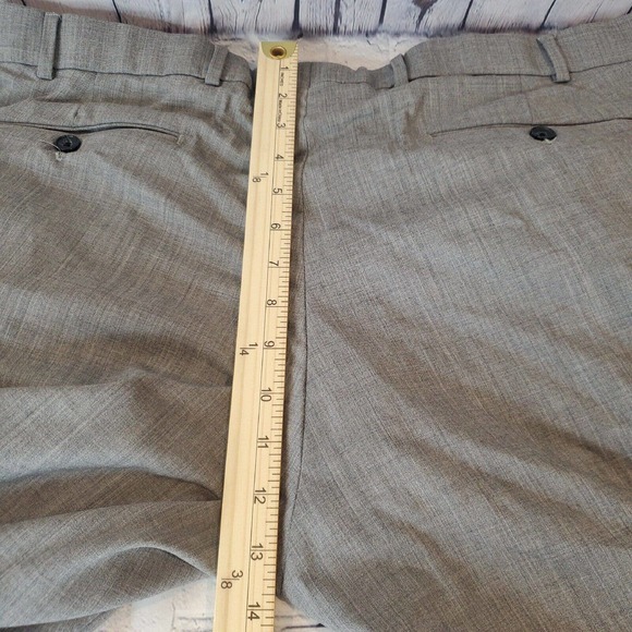 Ballin Men’s Flat Front Pants Super 120s Wool‎ Comfort EZE 40 Gray - Picture 13 of 14